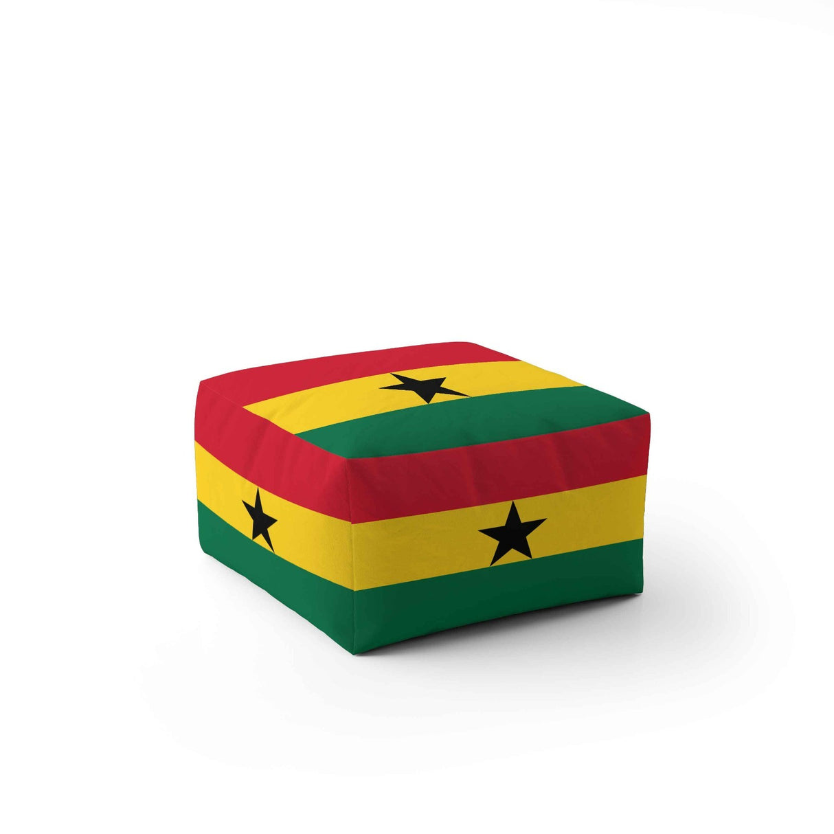Ghana Flag Ghanaian Ottoman Filled Pouffe - Footrest Washable Cover Custom Gift