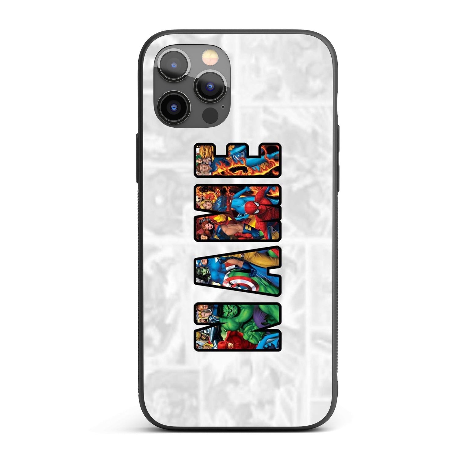 Superhero Design Kids Cool Personalised Custom Cover - Printed iPhone Black Case