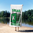 Freak In The Sheets Funny Joke Custom Coloured Naughty Beach Bath Sheet Towel