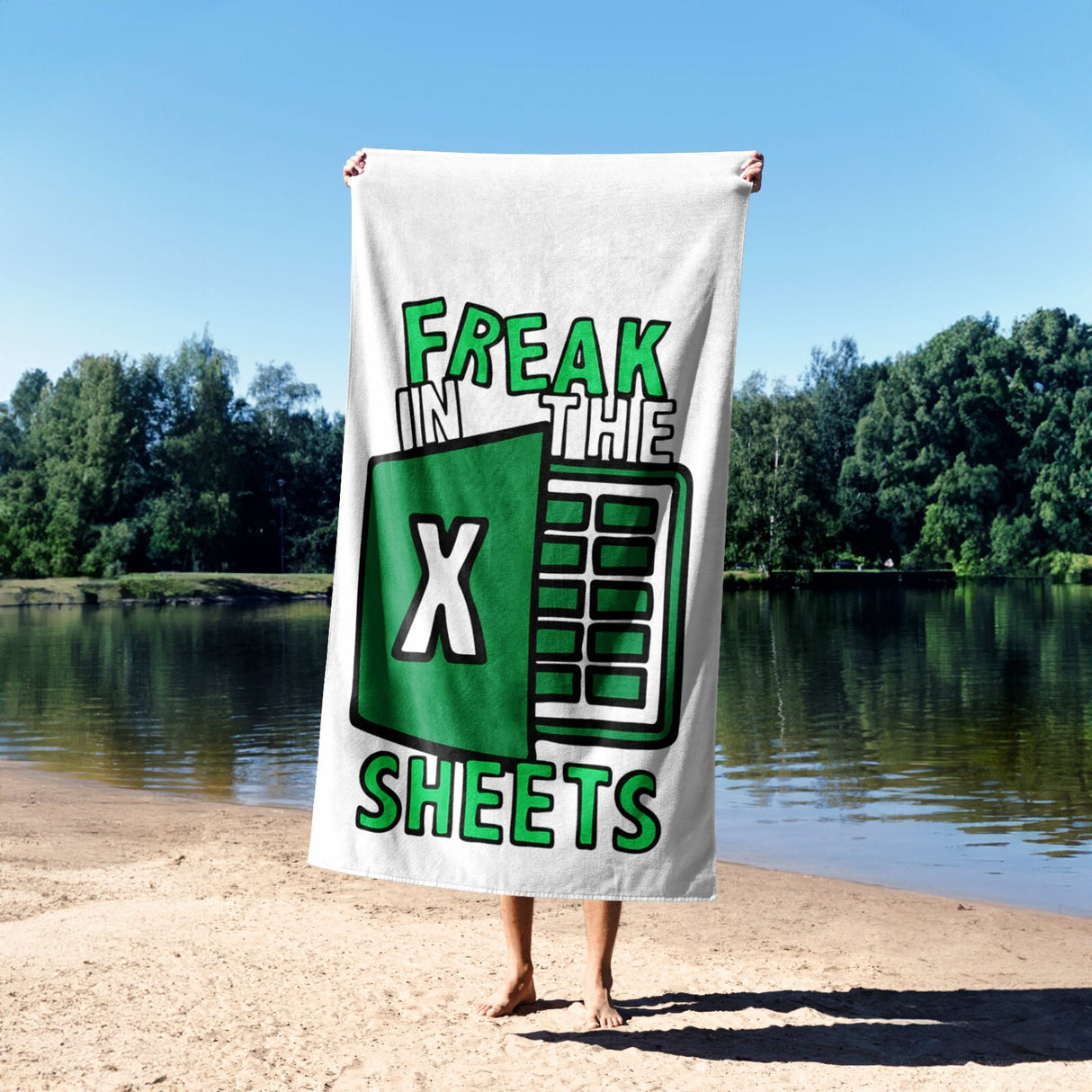 Freak In The Sheets Funny Joke Custom Coloured Naughty Beach Bath Sheet Towel