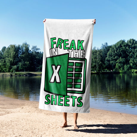 Freak In The Sheets Funny Joke Custom Coloured Naughty Beach Bath Sheet Towel