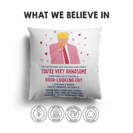 Trump You're Hands Valentines Love Cheeky Funny Cute Square Filled Cushion Decor