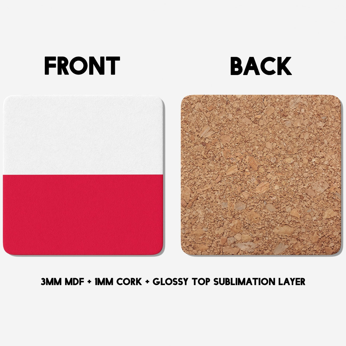 Poland Flag Polish Design Coffee Tea Mug Set Coaster Gift Him Her Custom Print