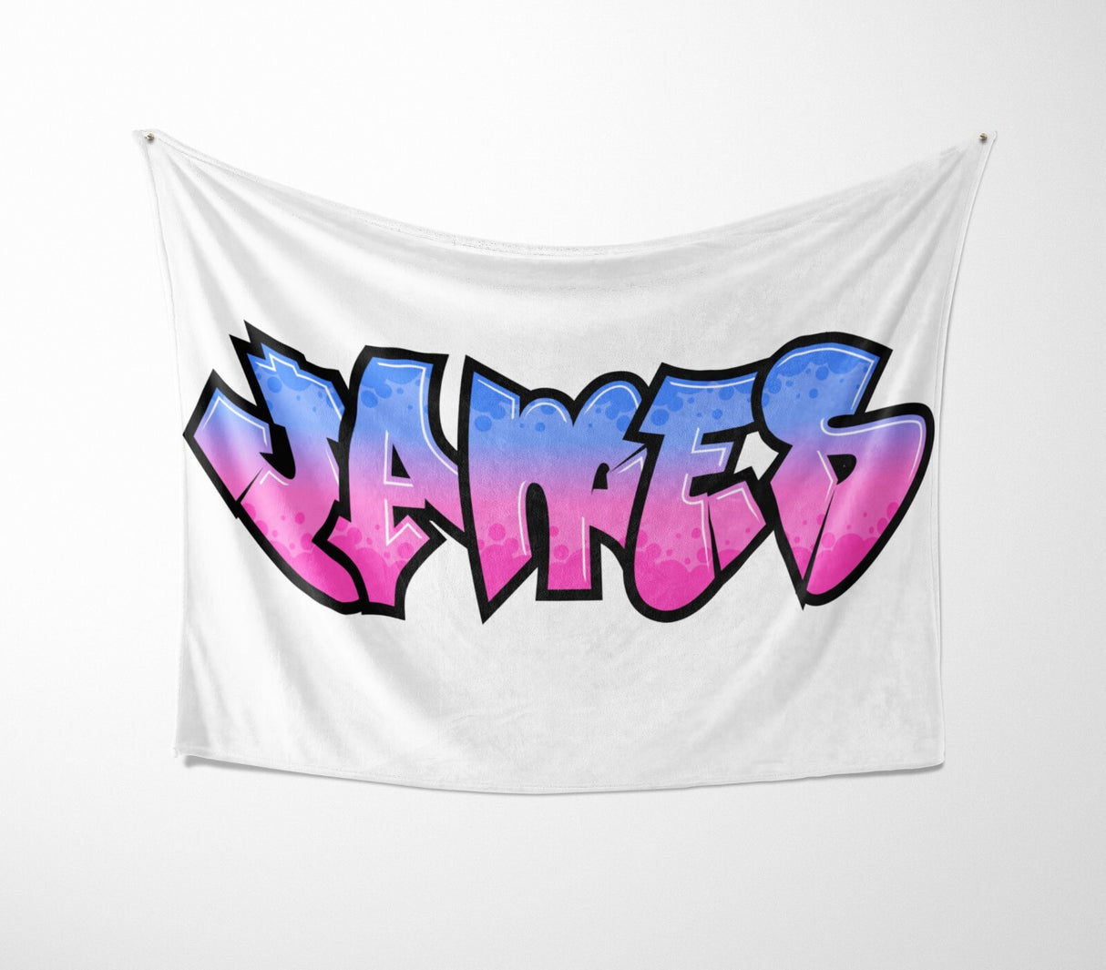 Personalised Any Name Urban Graffiti Novelty Soft Fleece Mink Blanket Gift Decor