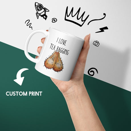 I Love Tea Bagging Rude Funny Cheeky Gift Coffee Tea Mug Coaster Option Him Her