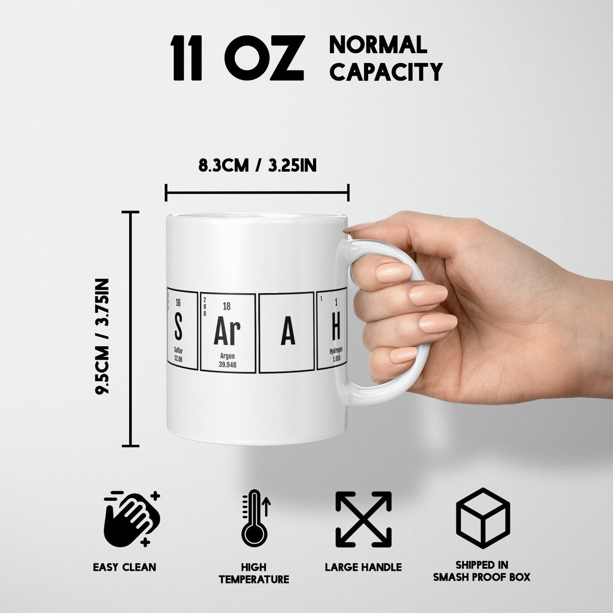 Personalised Science Chemical Periodic Table Coffee Tea Mug Coaster Gift Him Her