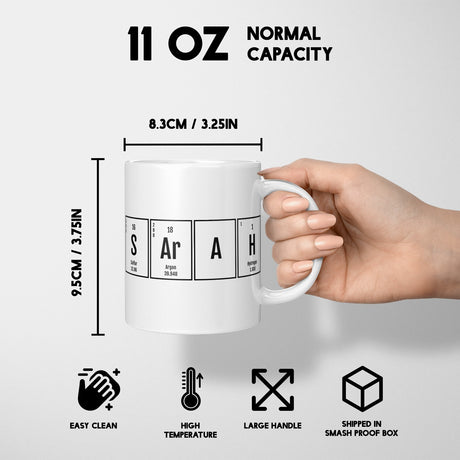 Personalised Science Chemical Periodic Table Coffee Tea Mug Coaster Gift Him Her