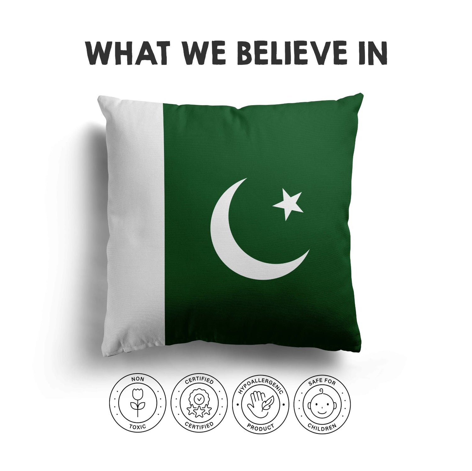 Pakistan Flag - Custom Soft Square Filled Cushion Decorative Throw Various Size
