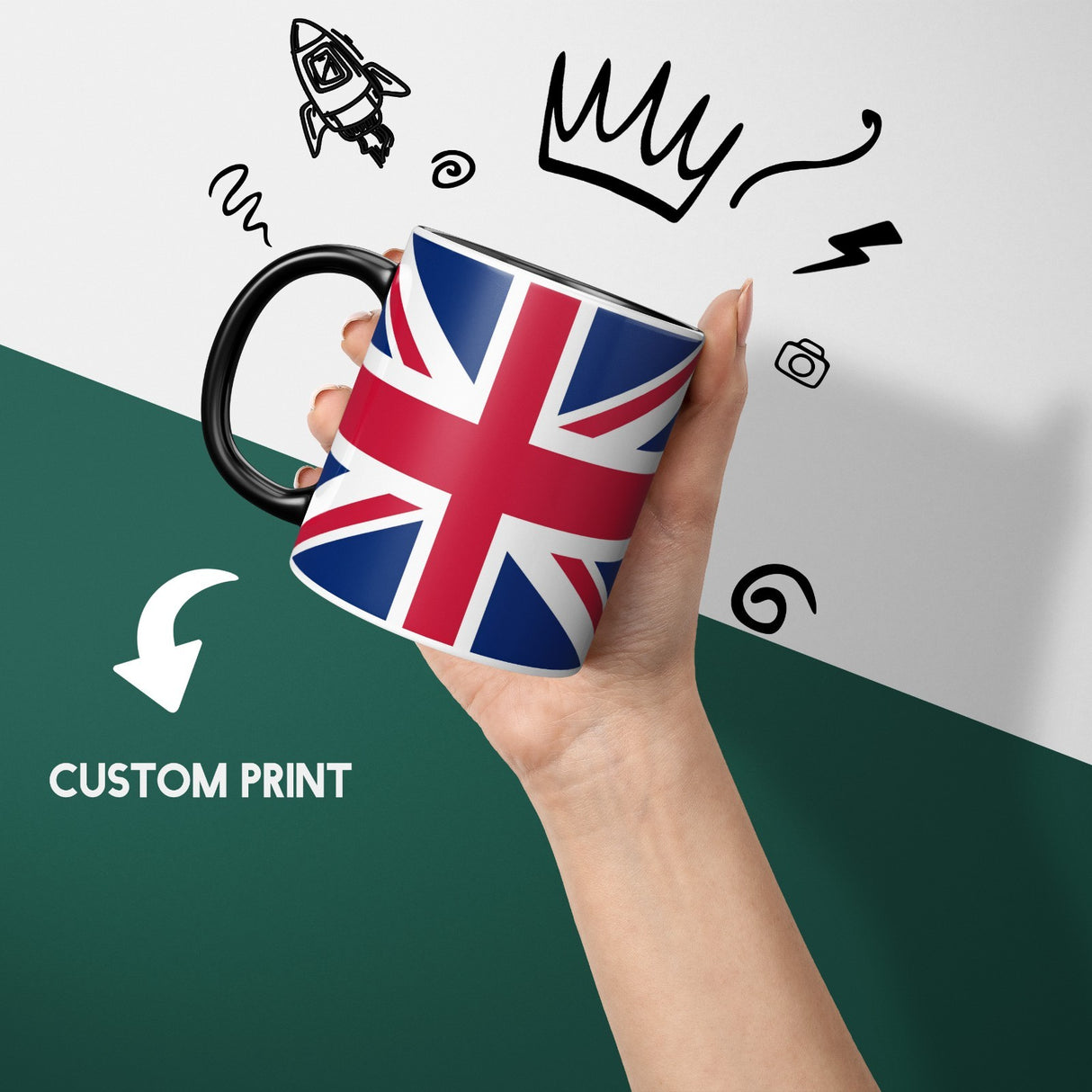 GB Flag Union Jack Flag Heat Sensitive Magic Colour Changing Mug Novelty Cup