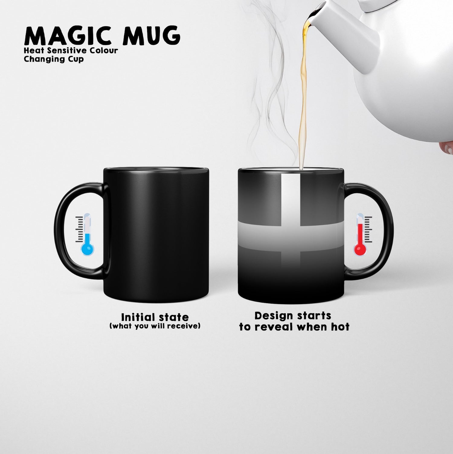 Cornish Flag Cornwall Tea Coffee Gift Heat Sensitive Magic Colour Changing Mug