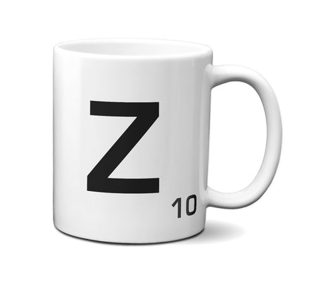 Scrabble Inspired Letter Mug Personalised Gift AZ Letters Gift 11oz Ceramic