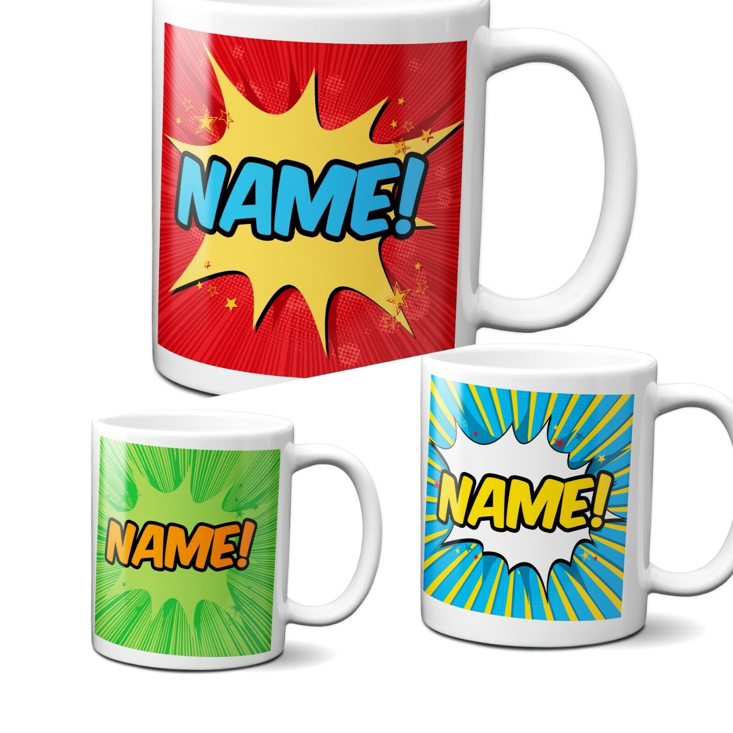 Personalised Comic Style Superhero Children Coffee Tea Mug Gift 11oz Ceramic