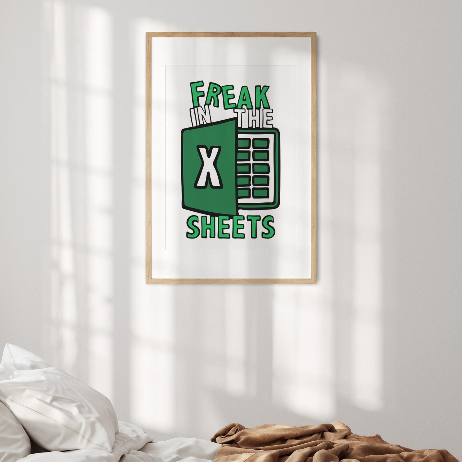 Freak In The Sheets Funny Joke Custom Colour Wall Art Poster Print Picture Decor
