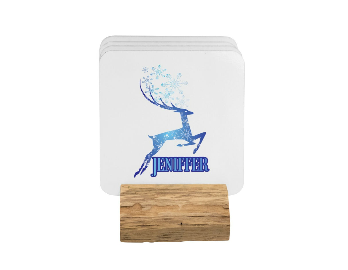 Winter Stag Personalisable Name Coffee Tea Mug 11oz Mug And Coaster Set Option