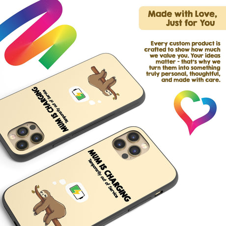 Mum Is Charging Funny Animal Personalised Custom Cover Printed iPhone Black Case