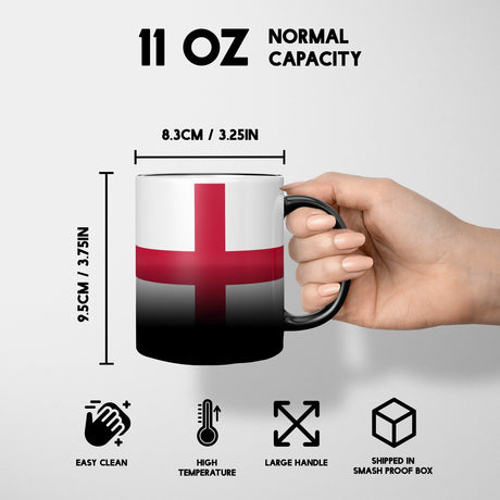 England Flag St George's Cross Heat Sensitive Magic Colour Changing Novelty Mug