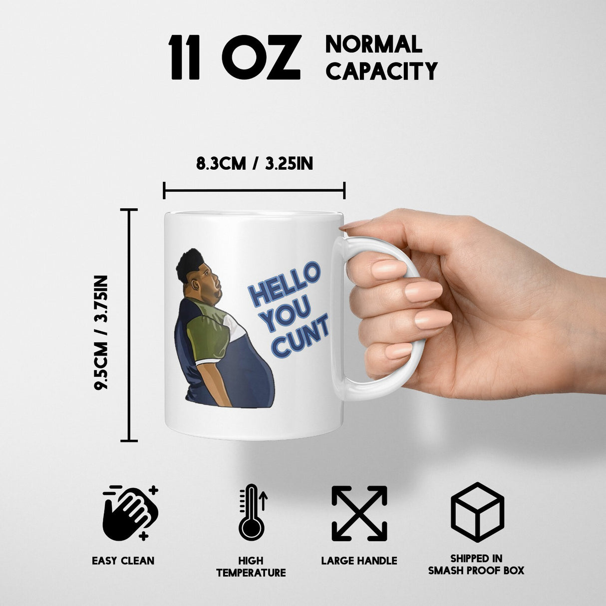 Harvey Hello You C*nt Rude Cheeky Gift Coffee Tea Mug + Coaster Option Him/Her