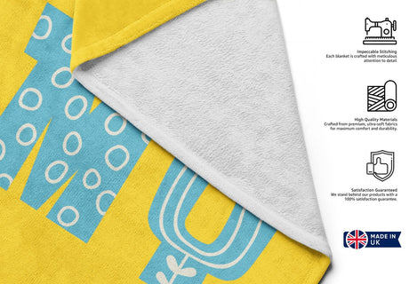 Personalised Name Kids Alphabet Onyx Coloured Absorbent Beach Bath Sheet Towel