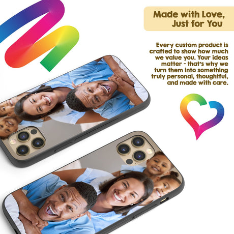 Upload Your Own Photo Design Personalised Printed iPhone Black Case Custom Made