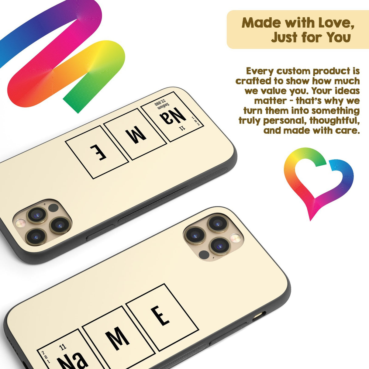 Science Chemistry Alphabet Name Personalised Custom - Printed iPhone Black Case