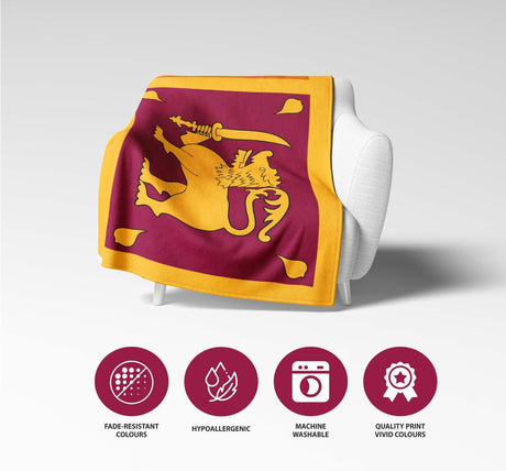 Sri Lanka Flag Fleece Blanket Home Decor Throw Gift Cosy Custom Made Soft Warm