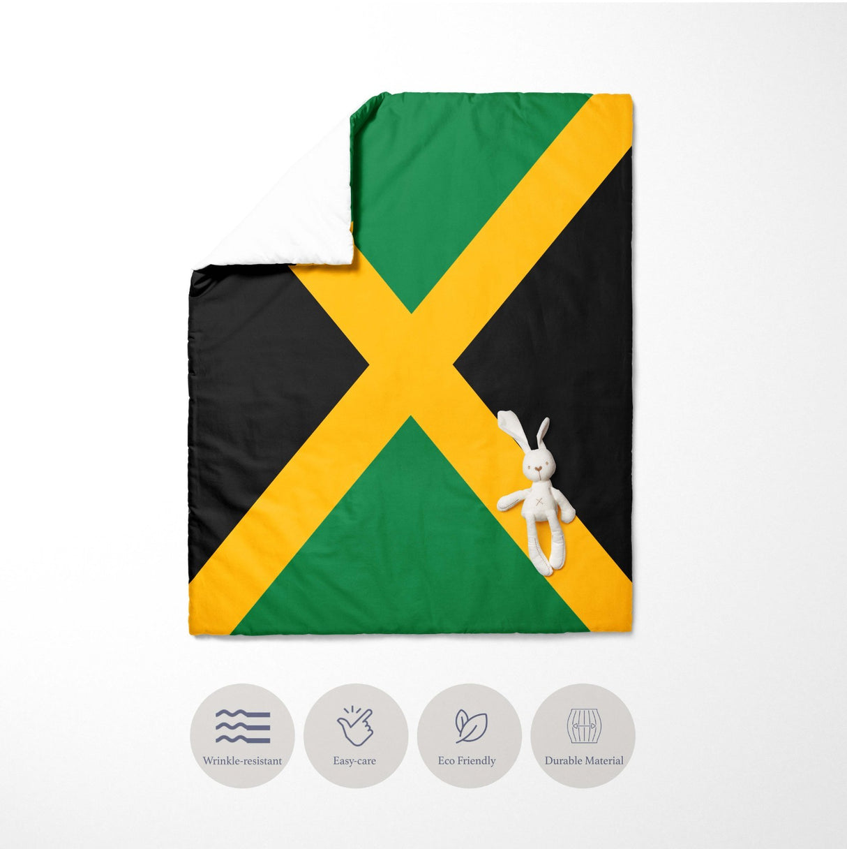 Jamaican Flag Jamaica Design Gift Custom Toddler Cot Bed Duvet Cover+Pillowcase