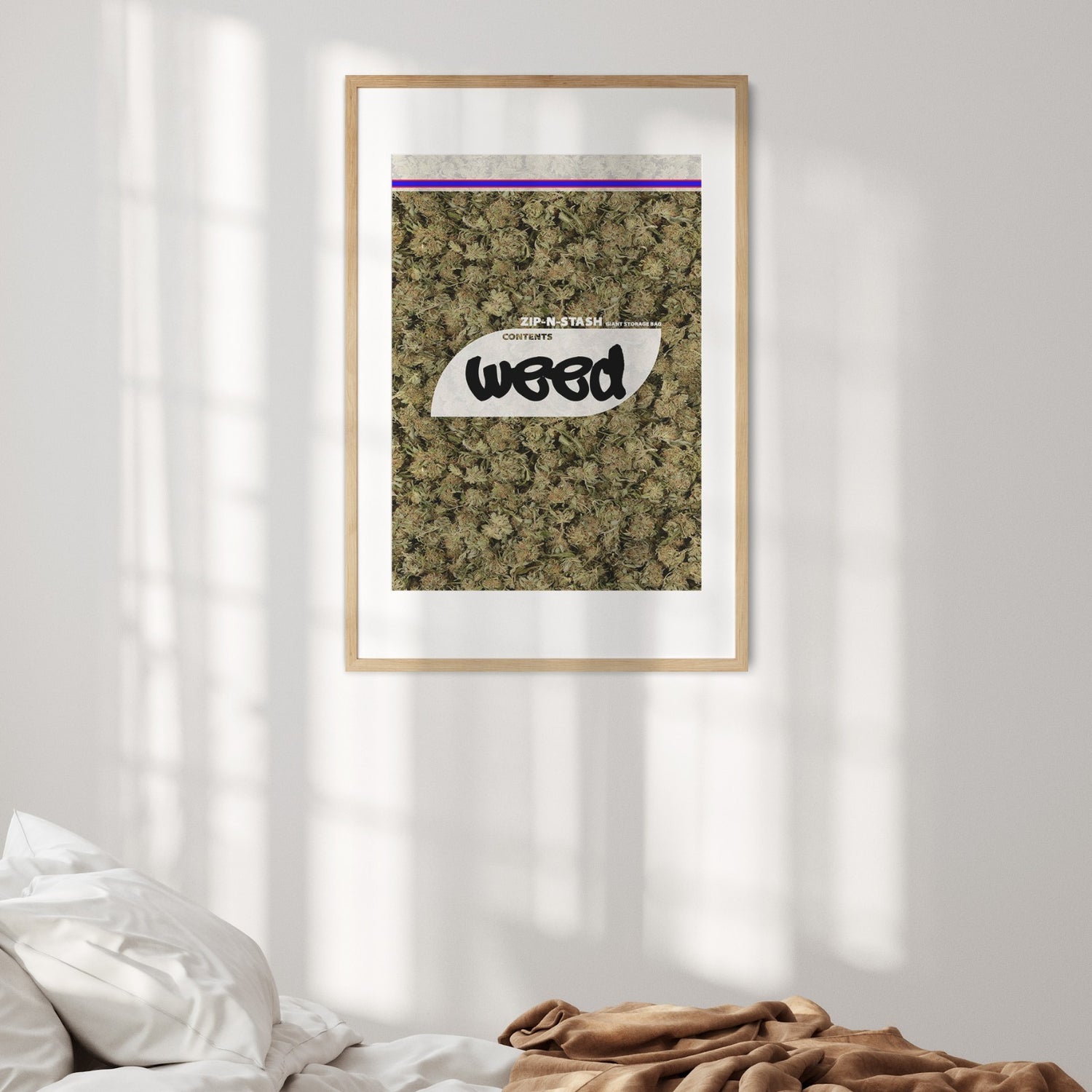 Novelty Weed Bag Funny Joke Prank Wall Art Poster Picture Print for Home Decor