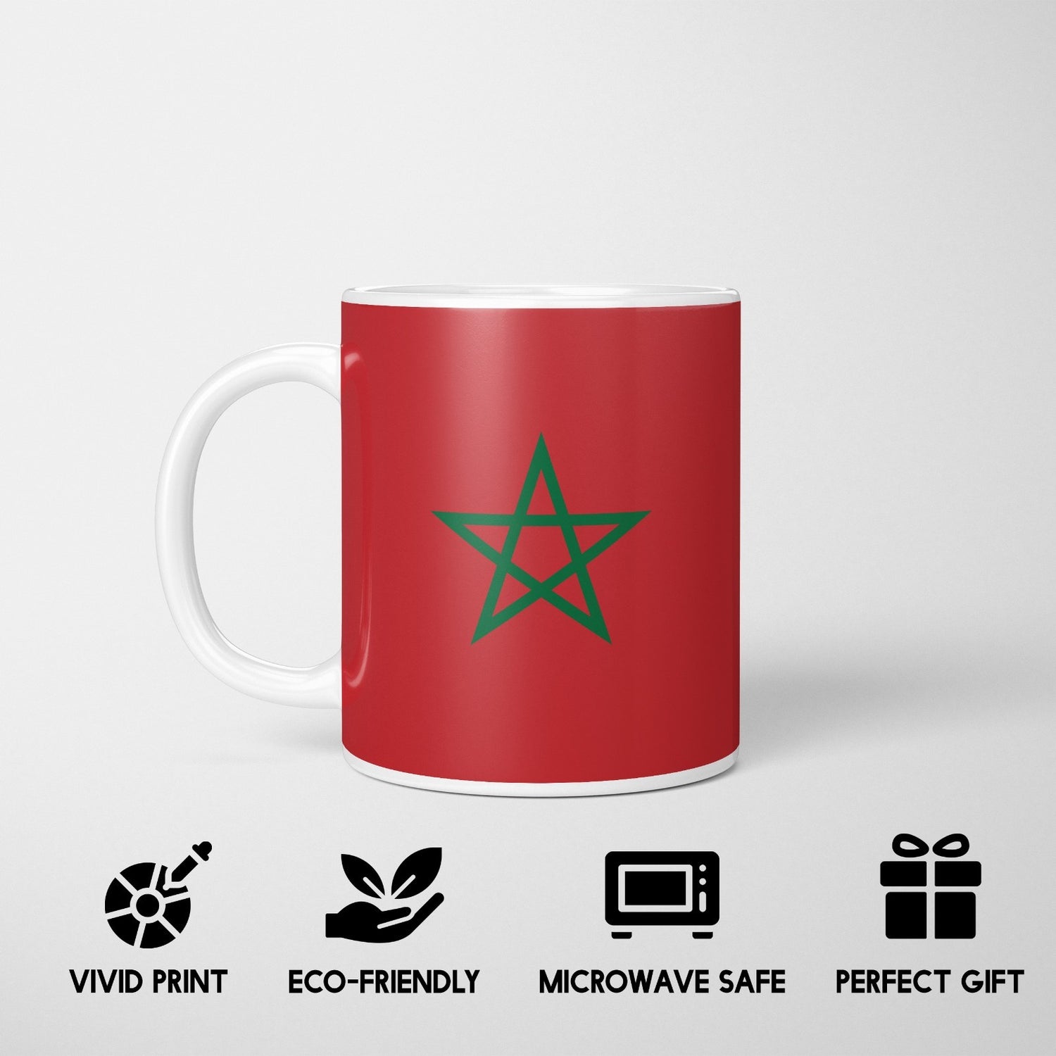 Morocco Flag Moroccan Design Coffee Tea Mug Cup Set Coaster Gift Him Her Custom