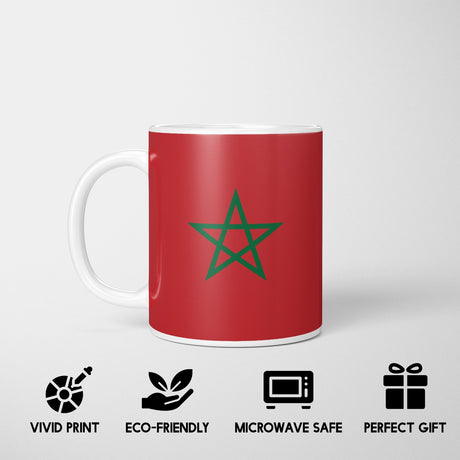 Morocco Flag Moroccan Design Coffee Tea Mug Cup Set Coaster Gift Him Her Custom