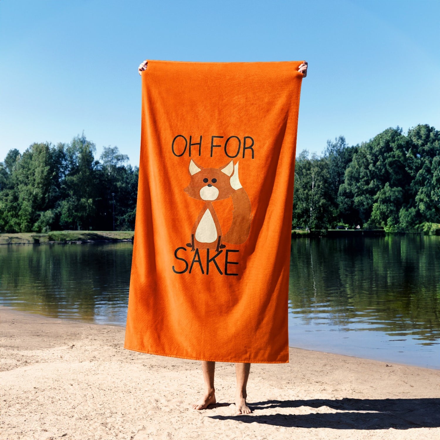 Oh For Fox Sake Saying Phrase Novelty Funny Absorbent Beach Bath Sheet Towel
