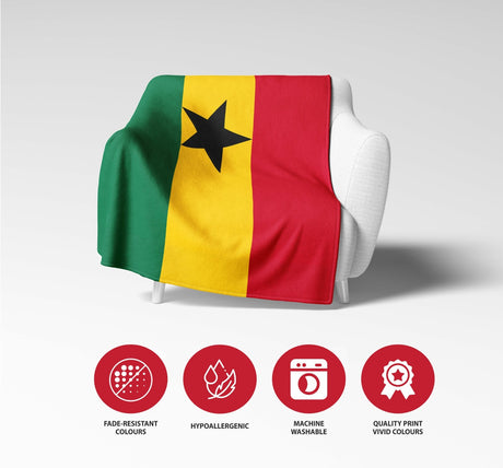 Ghana Flag Fleece Blanket Home Decor Throw Gift Custom Made Soft Warm Patriotic