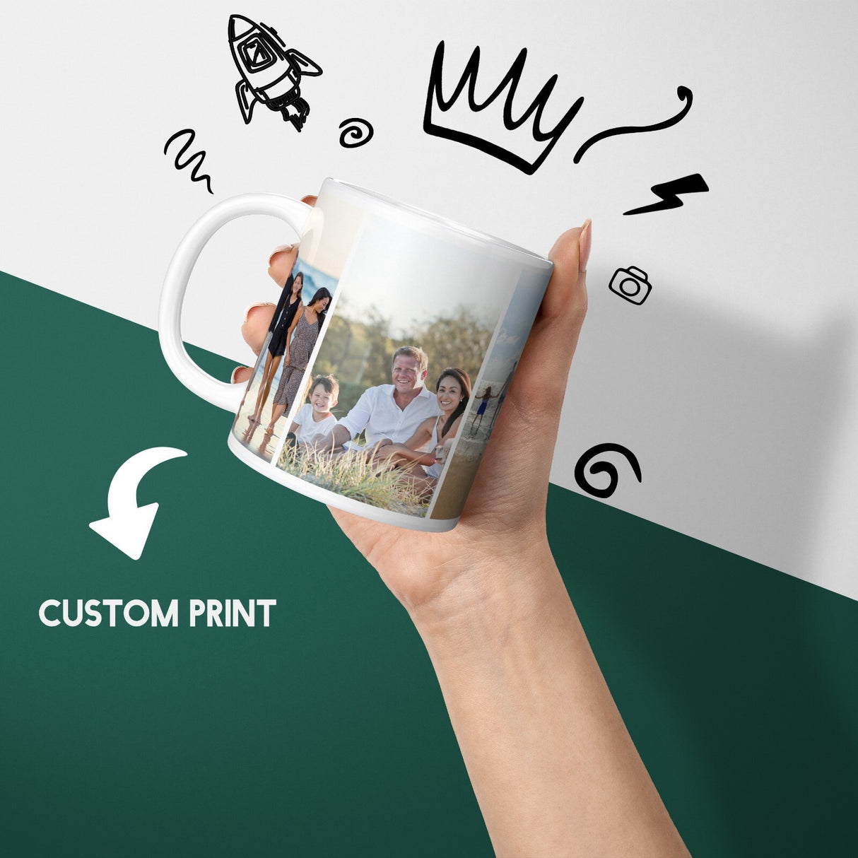 Personalised Upload Your Own Photos Custom Text Coffee Cup Tea Mug Gift Him Her