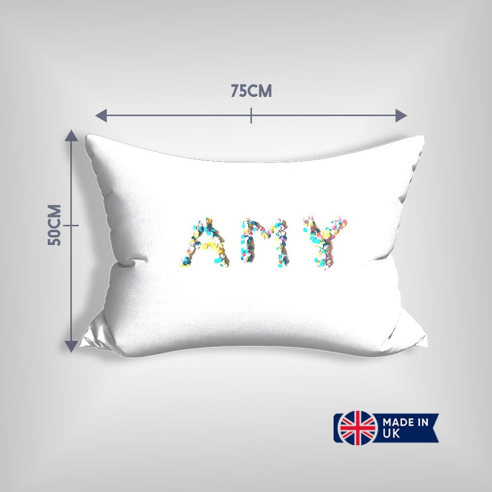 Personalised Confetti Handmade Font Customised Printed Soft Pillowcase Pillow