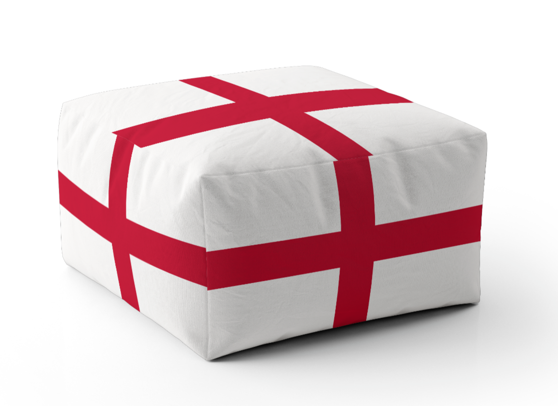 England Flag St George's Cross Ottoman Filled Pouffe Footrest Inc Washable Cover