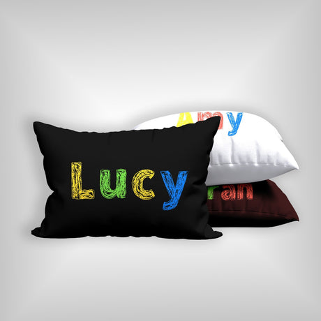Personalised Any Name Colourful Retro Customised Printed Soft Pillowcase Pillow