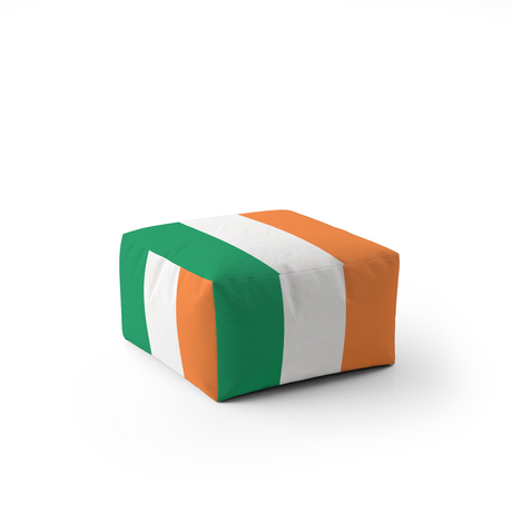 Ireland Flag Irish Tricolour Ottoman Filled Pouffe Footrest Inc Washable Cover