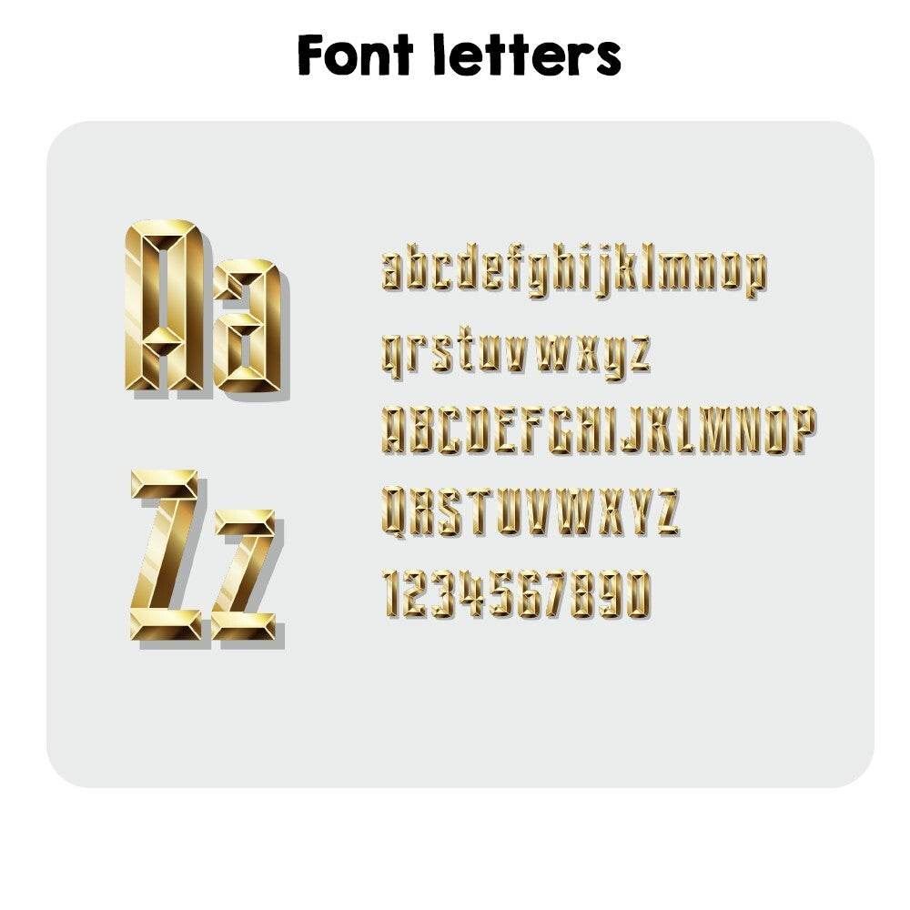 Personalised Name Gold Brick Letters Font Kids Cot Bed Duvet Cover + Pillowcase