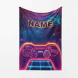 Personalised Name Gamer Gaming Controller Kids Soft Warm Fleece Blanket Decor
