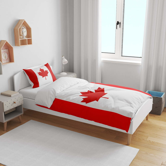 Canada Flag Canadian Cot Bed Duvet Cover Toddler Pillowcase Design Gift Custom