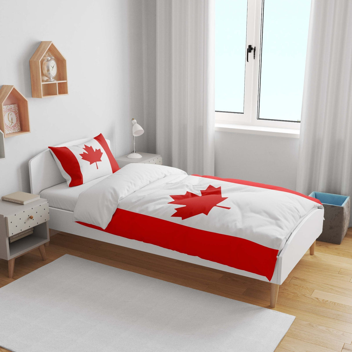 Canada Flag Canadian Cot Bed Duvet Cover Toddler Pillowcase Design Gift Custom