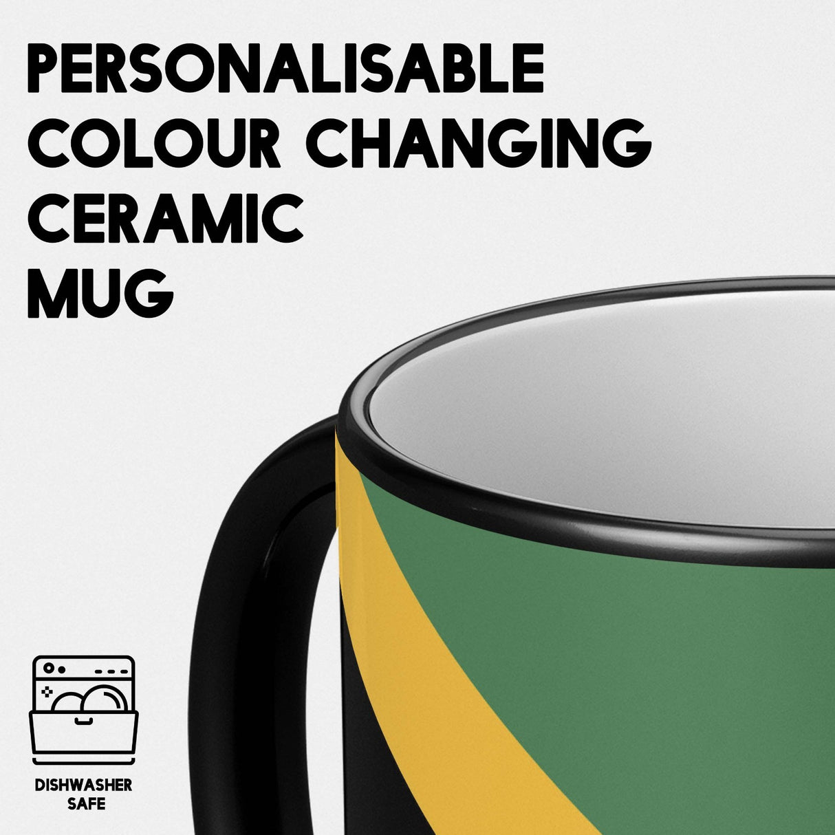 Jamaican Flag Design - Gift Heat Sensitive Magic Colour Changing Mug Novelty Cup