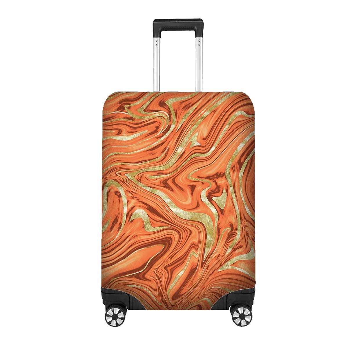 Liquid Marble Design Luggage Cover Colourful Abstract Travel Suitcase Protector