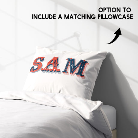 Personalised Vintage Ornament Text Font Soft Single Size Novelty Bed Duvet Cover