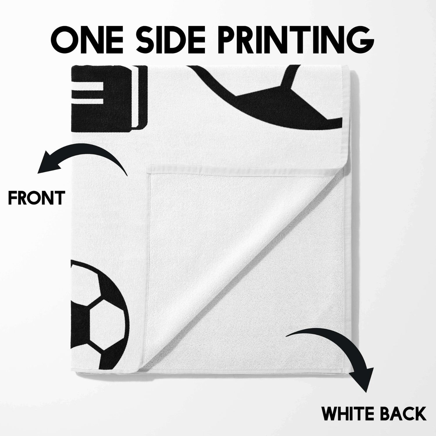 Personalised Custom Name Football Fan Kids Soft Absorbent Beach Bath Sheet Towel