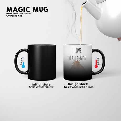 I Love Tea Bagging Heat Sensitive Magic Colour Changing Mug Novelty Drink Cup