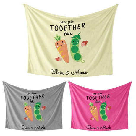 We Go Together Like Peas Carrots Valentines Anniversary Fleece Mink Blanket Gift