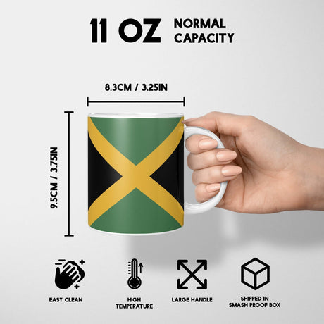 Jamaica Flag Jamaican Custom Printed Coffee Tea Mug Cup Set Coaster Gift Him Her