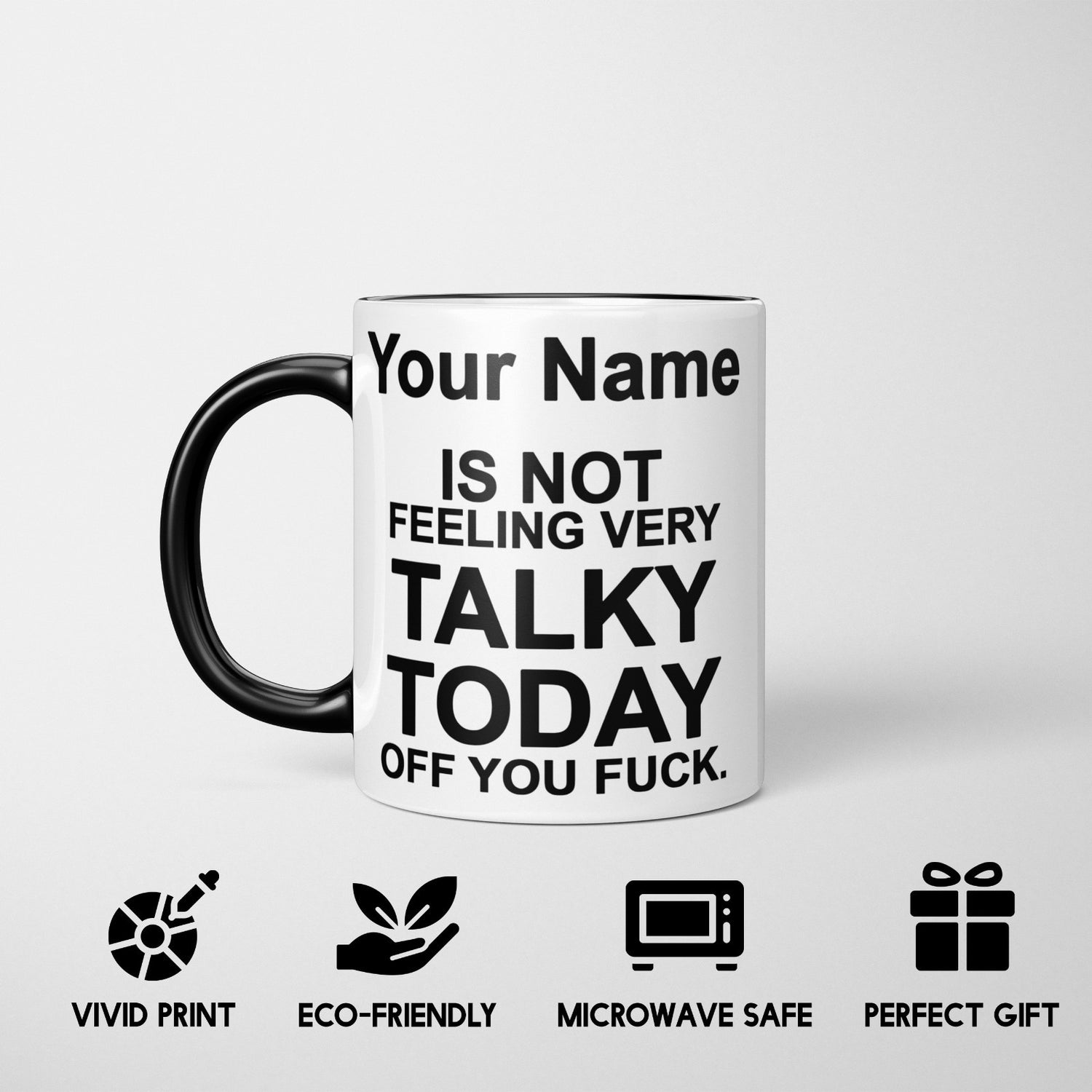 Custom Not Very Talky Design Magic Colour Changing Heat Sensitive Novelty Mug