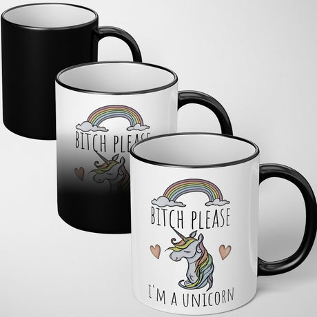 B*tch Please I'm A Unicorn Heat Sensitive Magic Colour Changing Mug Novelty  Cup