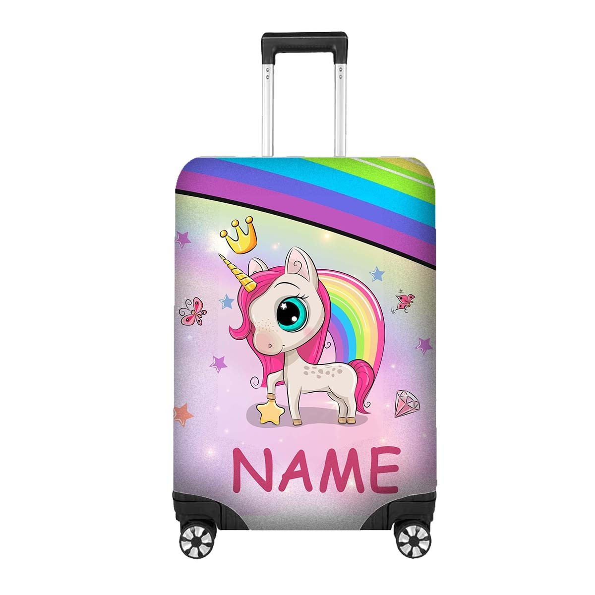 Unicorn Rainbow Gift Custom Name Luggage Cover Personalise Suitcase Protect Girl